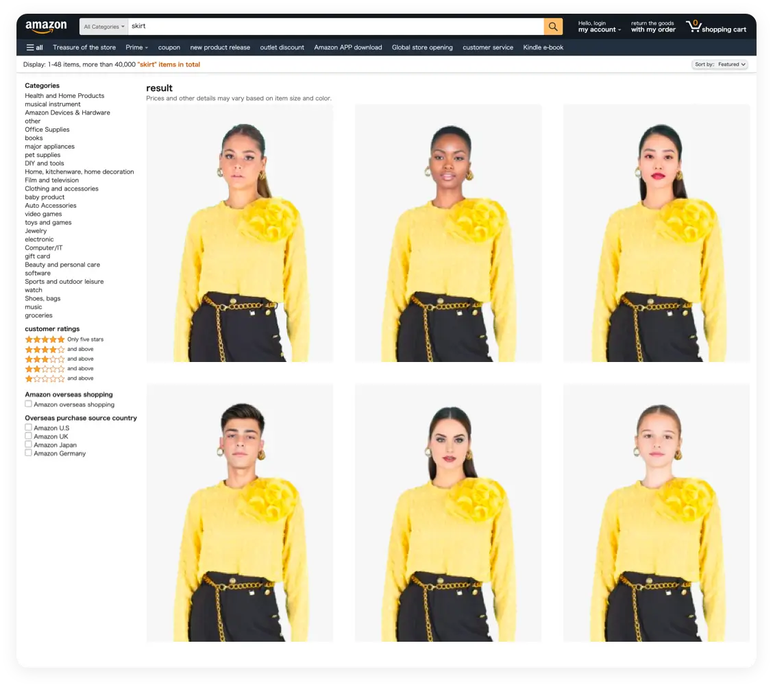 AI fashion models for E-commerce