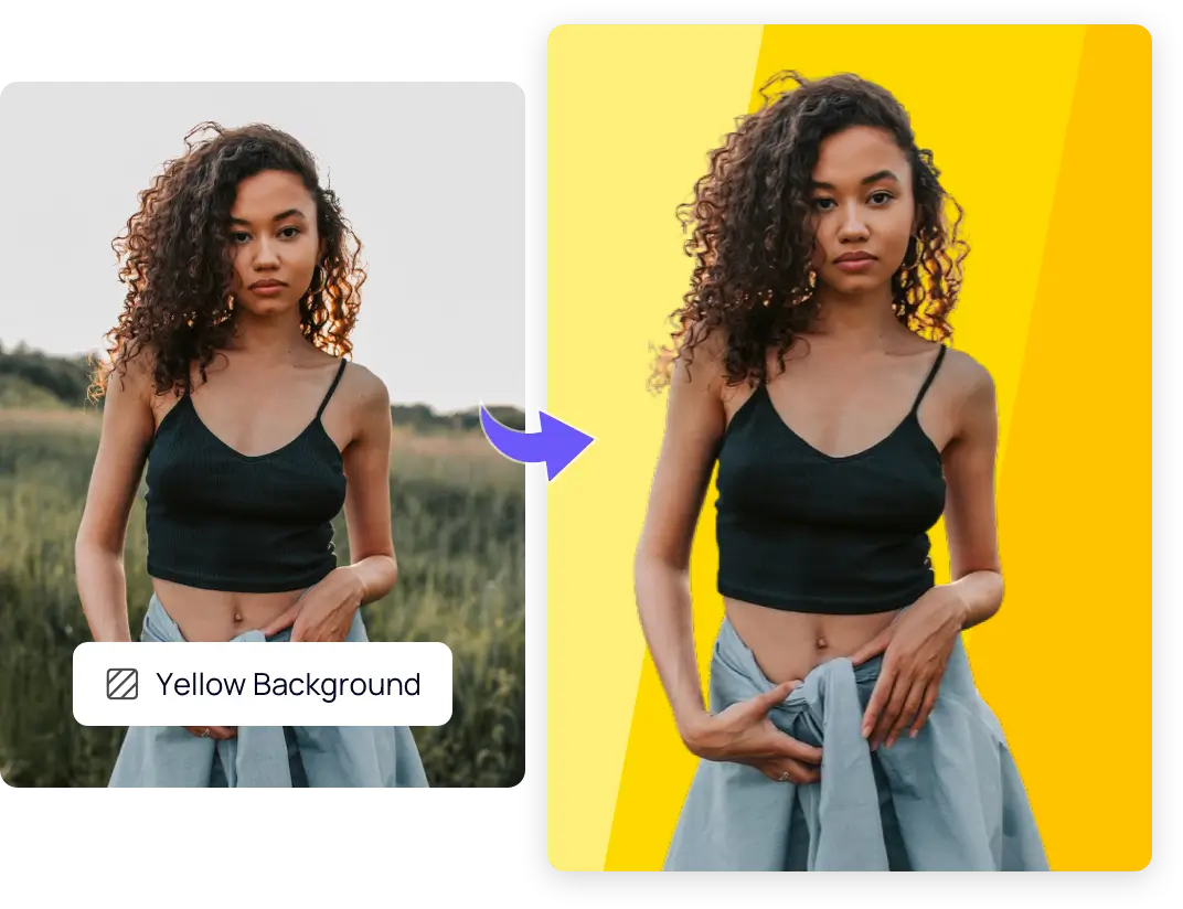 change photo background to yellow